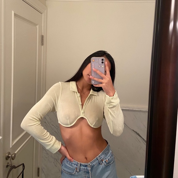 Mirror Palais Underwire Polo in Lemon Lime - Picture 2 of 4